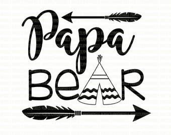 Papa Bear SVG Files, Printable Clipart, Cut File, Papa Bear Tshirt, SVG files for Cricut, digital Scrapbooking, SVG Files for Silhouette