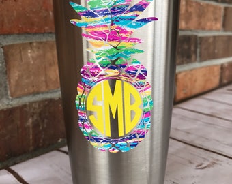 Pineapple Decal - yeti decal for women - ozark tumbler decals - rtic decal for girl - corkcicle decal - lilly decal
