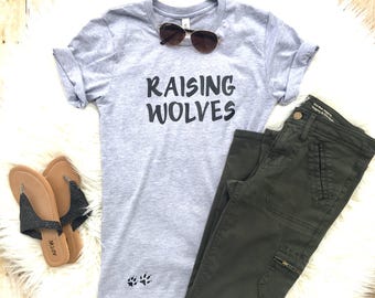 Raising wolves shirt, Mom of toddlers tee , Funny shirts, Trendy mom shirt, Funny Mom Shirt, New Mom Gift, Gift for Mom, Mothers Day Gift