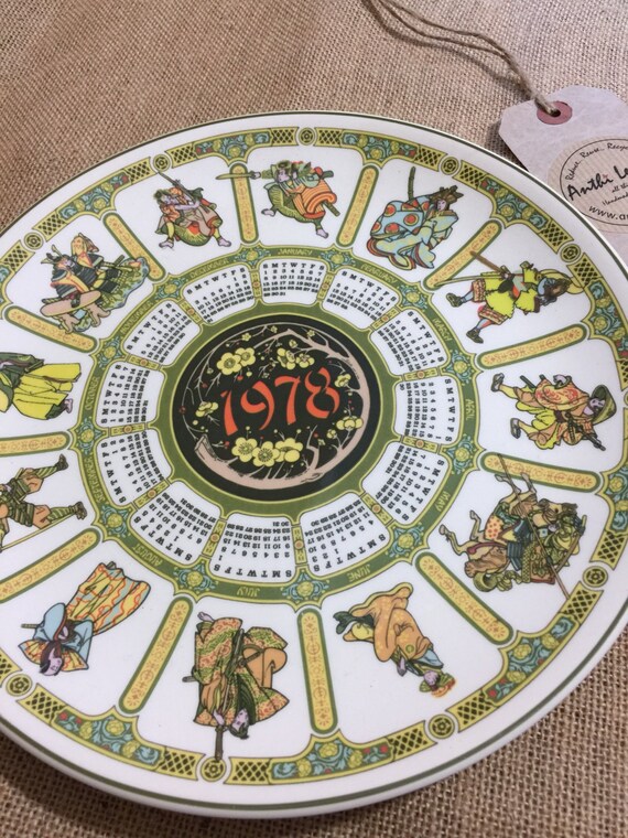 Vintage 1978 Samurai Calendar Eighth Series Collectors Plate by Wedgwood - Sumarai Warrior Collectable - 1978 Birth Year Souvenir Plate