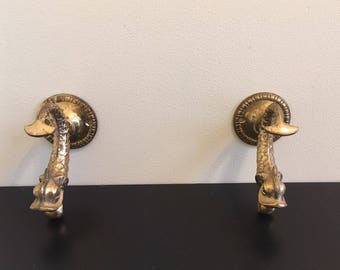 Brass Towel Holder with Fish