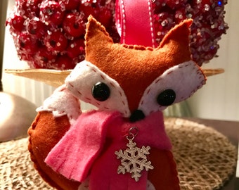 Felt Fox Christmas Ornament