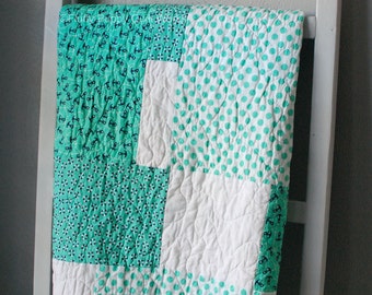 Nautical Baby Quilt, Nautical Quilt, Toddler Quilt, Baby Quilt, Blue Baby Quilt, Green Baby Quilt, Nautical Blanket