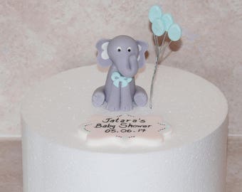 Little Elephant Cake Topper, Baby Shower or Birthday Customizations, Elephant Birthday Cake Topper Set