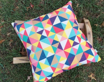The Circus | Colorful Triangle Pattern Cushion Cover | Retro Abstract Modern Beautiful Cushion cover | Decorative Cover