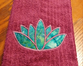 Yoga Towel With Lotus Applique