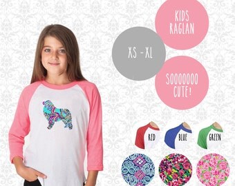 Great Pyrenees Youth Girls Raglan