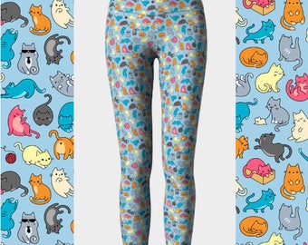 30% OFF Kitten Leggings, High Waisted Cat Leggings, Kitten Pants, Kitten Yoga Pants, Cat Lover Gift, Printed Leggings, Kitten Lover Gift