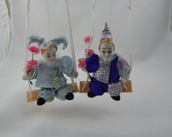 Vintage Marionette Dolls Ceramic Heads Pair