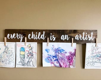 Nursery Decor | Every Child | Playroom Decor | Children Artwork Display | Brag Board | Look What I Made Sign | Baby Shower Gift |