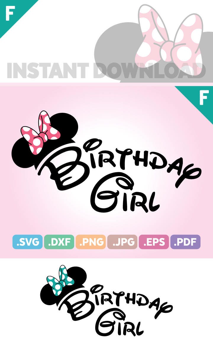 Download Birthday Girl Mouse Ears Cut File Ribbon Birthday Girl Quotes