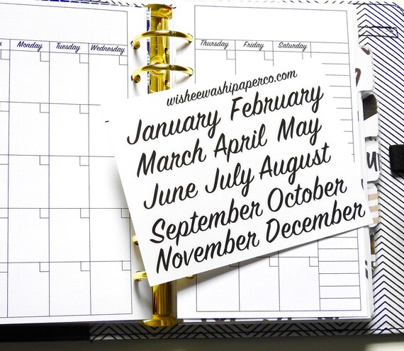 Calendar Month Stickers Monthly View Stickers Calendar