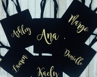 Bridal Glitter Tote Bags~Bridesmaid Bags~birthday Glitter Tote Bags~Wedding Tote Bags~tote bag custom wedding~wedding bags~bridal party gift