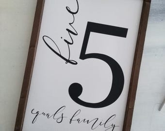 Family Number Sign - Wood Sign - Gallery Wall Sign - Farmhouse Sign