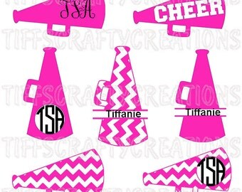 Cheer svg files, megaphone, megaphone frame svg, cheerleading svg, cheer monogram svg, cheerleader svg, cheer vector, cheer megaphone svg