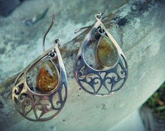 Handmade Silver earrings citrine 9.25