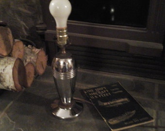 Trench Art Lamp WWII Chrome mortar 81 mm Projectile Missile Militaria World War II Mortar Bomb Shell chromed