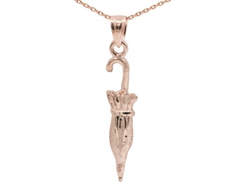 10k Rose Gold Umbrella Necklace