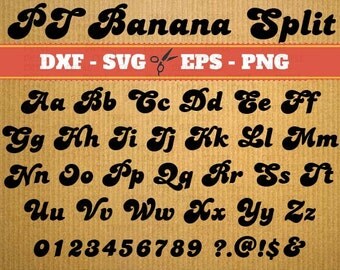 Banana Split Swash Font download; Svg, Dxf, Eps, Png; Monogram, Script DXF, Cursive Svg Font files, font svg, Cricut, silhouette files