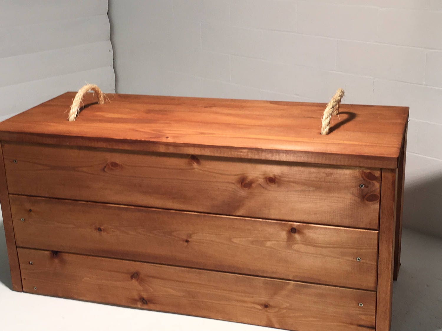 Hand made solid pine Toy chest Ottoman Blanket box Wooden