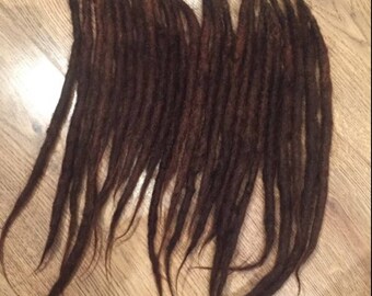 24 Dark Brown 100% Human Hair Dreadlock Extensions