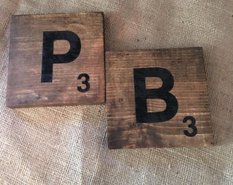 Handmade Wall Wood Scrabble Tiles
