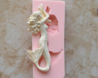 Mermaid Silicone Mold, Silcone, Soap, Cake, Candy, Clay, Nautical, Cooking, Jewelry, Beach, Chocolate, Cookies N373-70