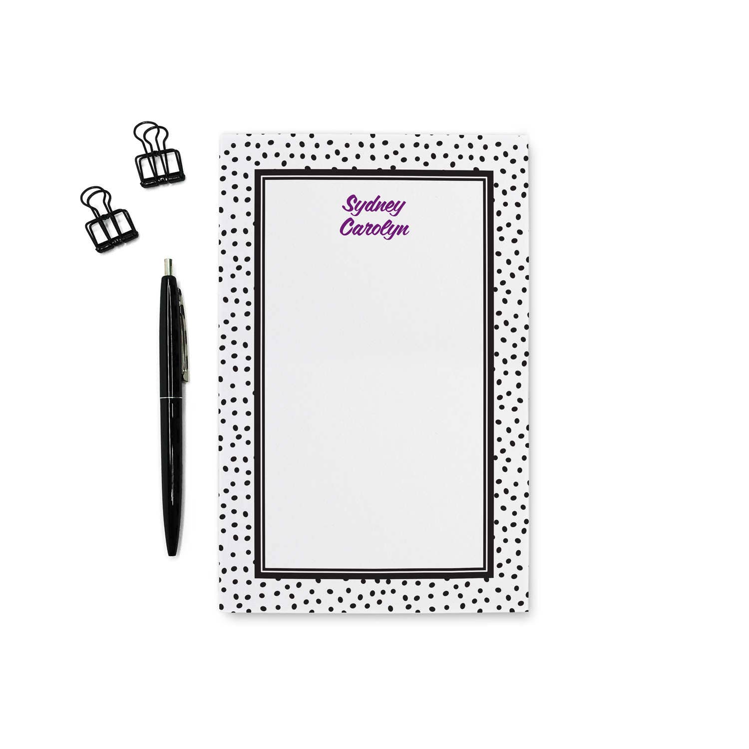 Personalized Note Pads Polka Dot Cute Notepads Kids
