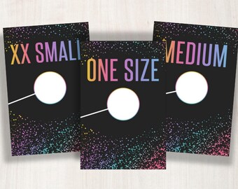 Confetti Dividers / SIZE Hanger Tags
