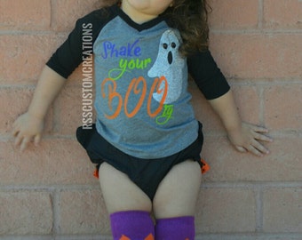 Baby Girl Halloween Outfit, Shake Your Booty, Fall Baby Outfit, Funny Ghost Shirt, Baby Girl Clothes, Toddler Girl Halloween Shirt, Boo tee