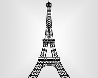 Eiffel Tower, Paris, Cutout, Vector art, Cricut, Silhouette Cameo, die cut, instant download, Digital Cut, Print Files, Ai, Pdf, Svg