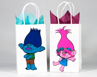 Trolls Birthday Party - Trolls Birthday Party Bags - Trolls Party - Trolls Party Favors-Trolls Goody Bags-Trolls Poppy and Branch Party Bags