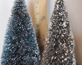 Bottle Brush Christmas Trees, 2 Bottle Brush Trees, 6.5”-7” Xmas Trees