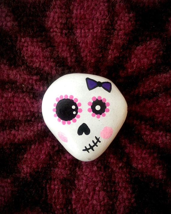 Wide-Eyed Skullies Hand Painted Stones