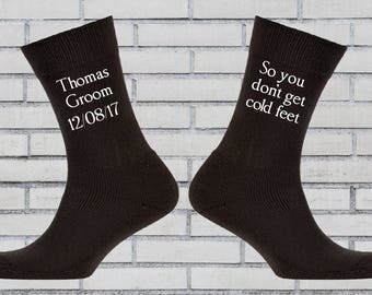 Groom socks, So you don't get cold feet, Personalised socks, Wedding socks, Groom gift, Groomsmen socks