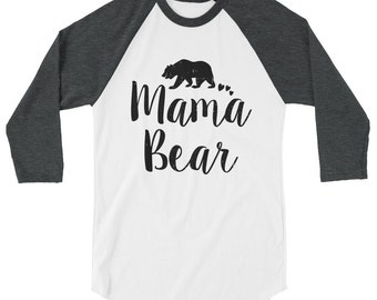 Mama Bear Raglan - mama bear shirt, mama bear maternity shirt, mama bear maternity, mama bear long sleeve shirt, mama bear baseball tee