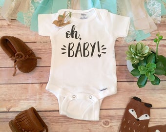 Pregnancy Announcement Shirt, Oh Baby Pregnancy Announcement Onesie®, Pregnancy Reveal to Parents, Reveal to Grandparents, Oh Baby Onesie