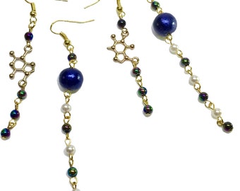 earrings "chemical symbol and microcosm" asymmetry