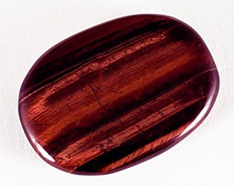 Red Tigers Eye Palmstone, Reiki Healing Crystal, Motivating & Energising