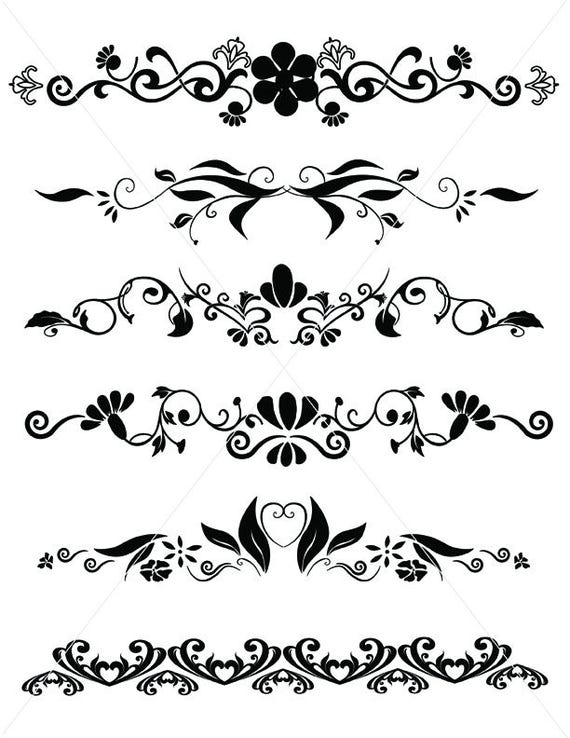 Download Flourishes, SVG Dividers Lines, Ornamental Borders ...