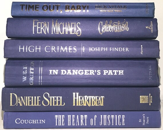 Navy Blue Books Set Of 6 Blue And Gold Books Books By