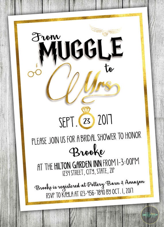 Harry Potter Bridal Shower Invitations 8