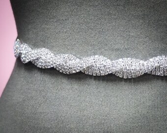Thin Wedding Belt - Jeweled Wedding Sash - Crystal Rhinestone Bridal Belt - Wedding Belts And Sashes - Wedding Dress Belt - Bridal Sash