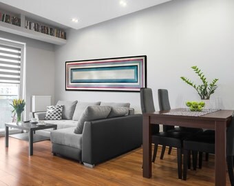 Stained Rectangle Pattern Wood Wall Art