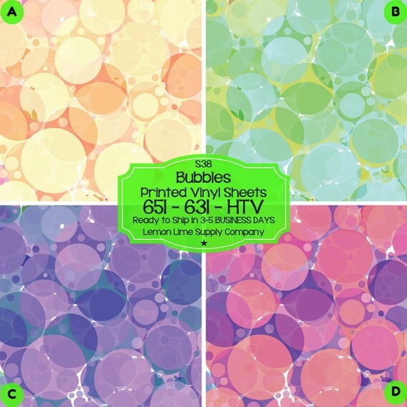 Abstract Bubbles Vinyl/Printed Heat Transfer Vinyl/Patterned