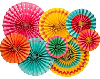 Fiesta Party Fans, Fiesta Party Decor, Fiesta Decorations,Colorful Party Fans, Paper Fans, Fiesta Party, Mexican Fiesta, Cinco de Mayo Decor