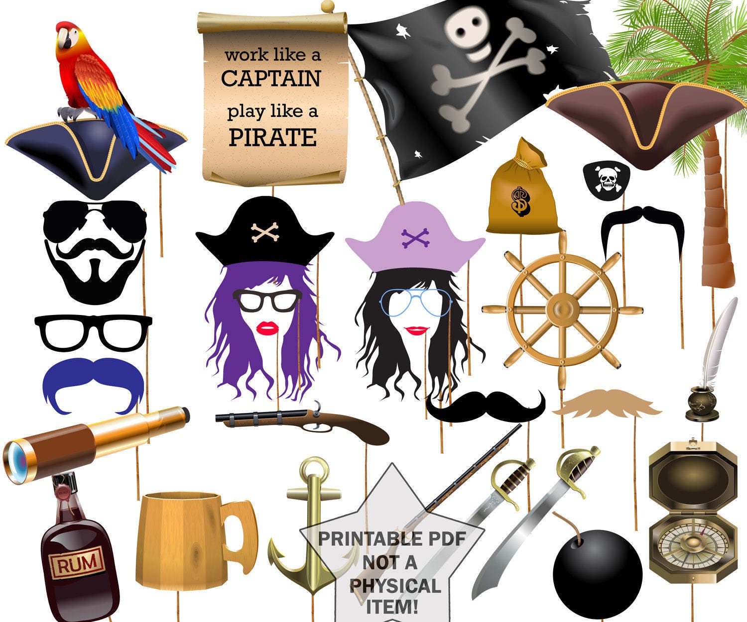Pirate picture booth props printable pdf photo about Photo Booth Props Printable Pdf known as Pirate photograph booth props printable pdf