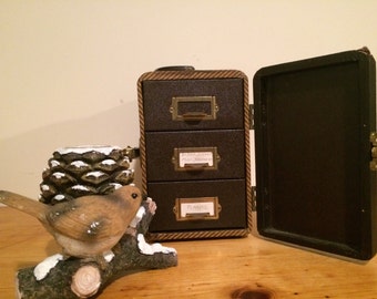 Vintage Barnett & Jaffe Baja Slide Case, 3 Drawers, Photography, Jewelry Case, Crafting Supply, Steampunk, Farmhouse Decor, Made in USA