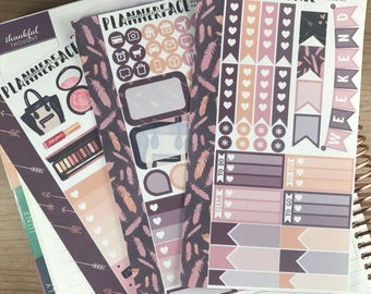 Dusty Rose | Mini Planner Sticker Kit, Personal Stickers, Planner Kit, Filofax Stickers, Purple Sticker Kit, Make Up, Erin Condren, SMC