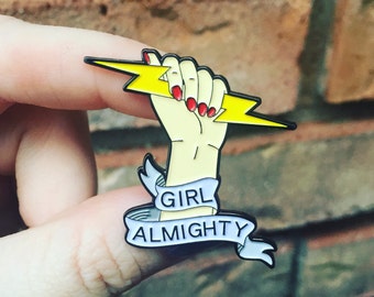Girl Almighty Lightning Bolt Enamel Pin